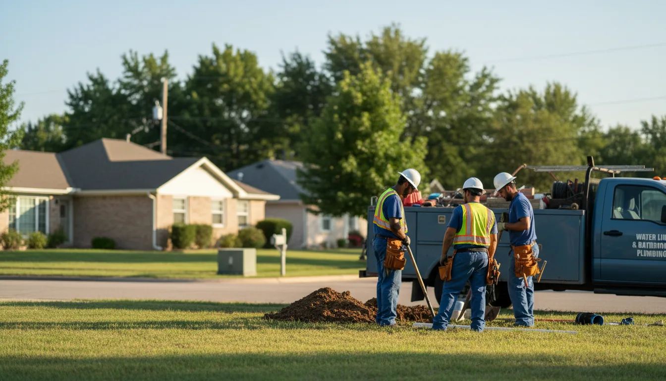 Residential water line and bathroom plumbing service in Mathis, TX